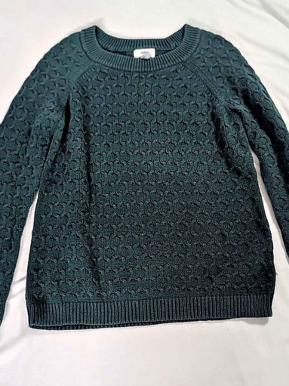 Old Navy Cable Knit Crewneck Sweater in Green Size Small